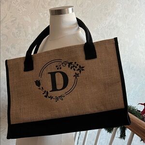 Elegant Black and Tan Tote Bag